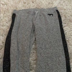 Gray and black pink pajama pants